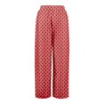thumbnail image 6 of High Waisted Petite Wide Leg Palazzo Pants, Boho Beach Vacation Casual, Polyester Spandex, Red 3XL, Size S-3XL, 6 of 7