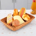 thumbnail image 4 of Food Basket, Smooth Coffee Color Retro Appearance Safe Environmentally Friendly Imitation Rattan Material, Food Organizer Storage for Family Living Room, Dining Room, 4 of 7