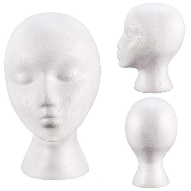 Styrofoam Foam Mannequin Wig Head Display Hat Cap Holder White Female Model Walmart Com Walmart Com