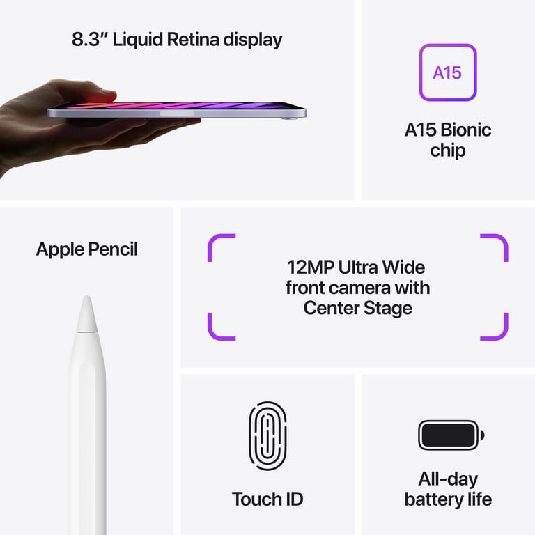2021 Apple iPad Mini Wi-Fi 64GB - Purple (6th Generation ...