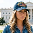 thumbnail image 5 of ZROVA Vintage USA 250th Anniversary Hats 3 Pack - 1776-2026 Distressed Baseball Caps with Embroidered Flag, Washed Denim Dad Hats, 5 of 6