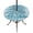 Blue, Cyan, White, variant on Round Outdoor Tablecloth with Umbrella Hole and Zipper, Teal Green Palm Tree Tablecloth with Elastic Waterproof, Coastal Tropical Trees Vintage Summer Patio Table Covers for 31" - 35" Pool Tables