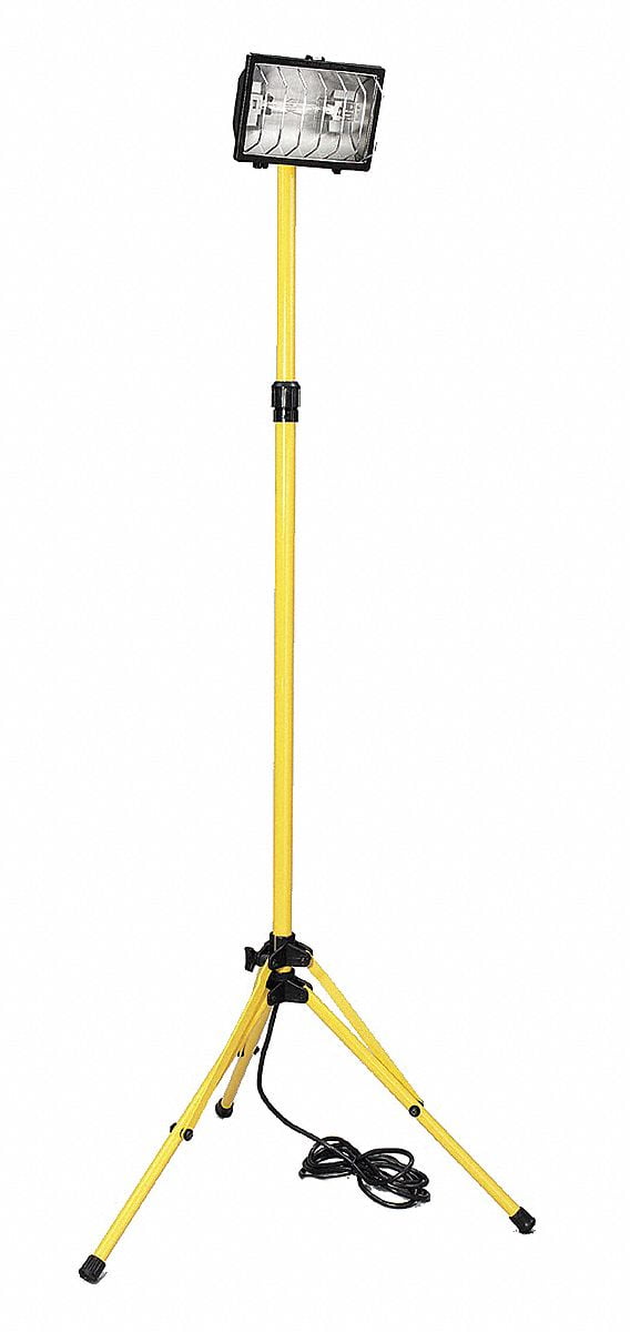 500W Halogen Floor Stand Temporary Job Site Light, Yellow, 10, 000