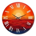 thumbnail image 2 of Designart "Sunset in Orange and Yellow Gold III" Landscapes Oversized Wall Clock, 2 of 5