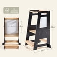 thumbnail image 4 of HARPPA Toddler Tower with Adjustable Height and Anti-Slip Protection, Kids Standing Tower with Safety Rail, Nordi Kids Kitchen Tower with Chalkboard, Black, 4 of 9