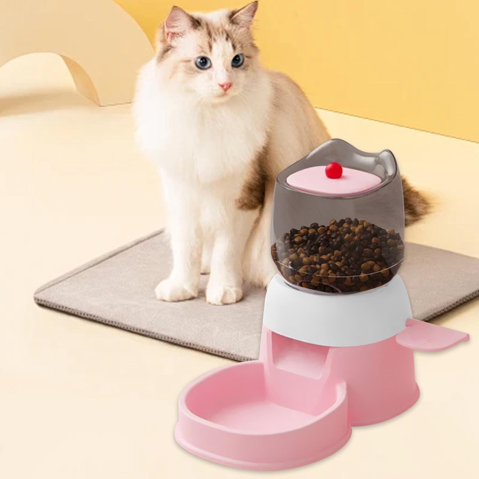 Bvdfgk Automatic Pet Feeder 2L Dispenser Cat Food Water Dispenser for Dog Puppy Cat pink