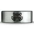thumbnail image 2 of Tungsten North American Racoon Coon Band Ring 8mm Men Women Comfort Fit Brushed Gray Flat Cut Black Polished, 2 of 4