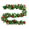 thumbnail image 2 of Zawou 270cm Artificial Green Christmas Vines Garland with Pine Cones and Red Berries, Non-Lit Indoor and Outdoor Holiday Decoration, 2 of 6