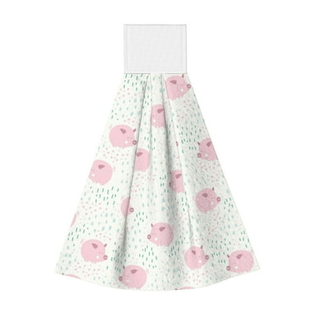 

Lukts Cute Pigs for Coral Fleece Velcro Towel Suitable for Bathroom Kitchen Hanging Absorbent Towel Household Items