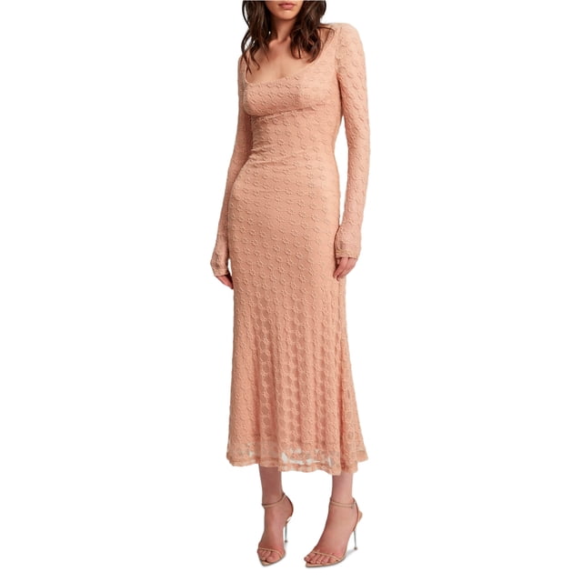 Bardot Robe Maxi en Dentelle pour Femmes, Marron, 10