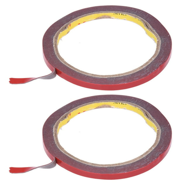 2X Ruban Adhésif Permanent Double Face Super Adhésif pour Véhicule Voiture, Rouge 6MM x, 2 x Ruban Double Face, Rouge
