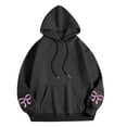 thumbnail image 2 of yillto Women Hoodie Sweatshirts Oversized Long Sleeve Pullover Sweatshirt with Bow Graphic Printed, 2 of 4