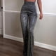 thumbnail image 2 of Pantalones de cintura alta para mujer Pantalones rectos de lentejuelas de moda Shiny Night Out Clubwear FLhrweasw Nuevo, 2 of 9