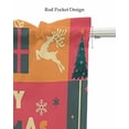 thumbnail image 5 of Christmas Linen Curtain Valance for Bedroom/Bathroom/Kitchen/Office/Living/Dining Room Window,Orange Teal Red Plaid Xmas Tree Elk Snowflake Rod Pocket Topper Decorative Cafe Drapes Panel 42"x18", 5 of 6