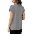 thumbnail image 6 of Kangaroo Pocket Cap Sleeve Crew Neck Sweatshirt Solid Loose Hoodless Casual Pullover Top for Women Spring Fall Daily Wear S-XXL, 6 of 7