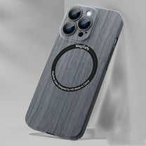 Dteck for iPhone 14 Plus 6.7 inch Magnetic Case,Wood Grain PC Shockproof MagSafe Anti-Scratch Camera Lens Protective Lightweight Slim Fit Cover.iPhone 14 Plus,Birch Wood Texture Image