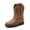 BROWN-PU, variant on Toddler Little Boys Girls Cowboy Boots Kids Western Square Toe Riding Mid Calf Boots
