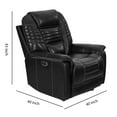thumbnail image 5 of Saltoro Sherpi Faux Leather Upholstered Wooden Recliner with Power Headrest, Black, 5 of 5