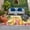 Yellow, Orange, Green, variant on Summer Pink Beach Sunset Outdoor Rug for Patio/Deck/Porch, Non-Slip Large Area Rug 4 x 6 Ft, Tropical Palm Tree Coastal Surfboard Indoor Outdoor Rugs Washable Area Rugs, Camping Rug Carpet Runner