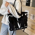 thumbnail image 5 of Gentlewoman® Canvas Tote Bag , Large Shoulder Bag for Women or Men, Casual Canvas Shoulder Bag for College Work Daily,Black, 5 of 15