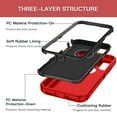 thumbnail image 4 of I-HONVA Compatible with iPhone X/iPhone Xs Case,3-Layer Military Grade Drop Protection Anti-Slip Bumper Rugged Shockproof Dustproof Protection Phone Case,Red Black, 4 of 7