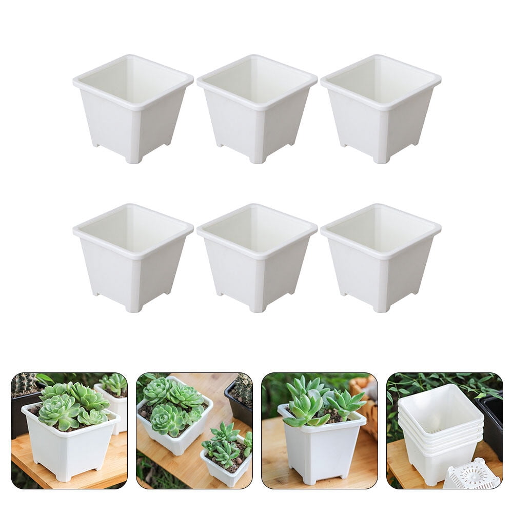 YSNOOWE Sturdy Plastic Planter - Minimalist Flower Pots for Indoor Use 18Pcs