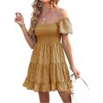 thumbnail image 2 of Summer Floral Print Women Square Neckline Ruffle Mini Dress, 2 of 6