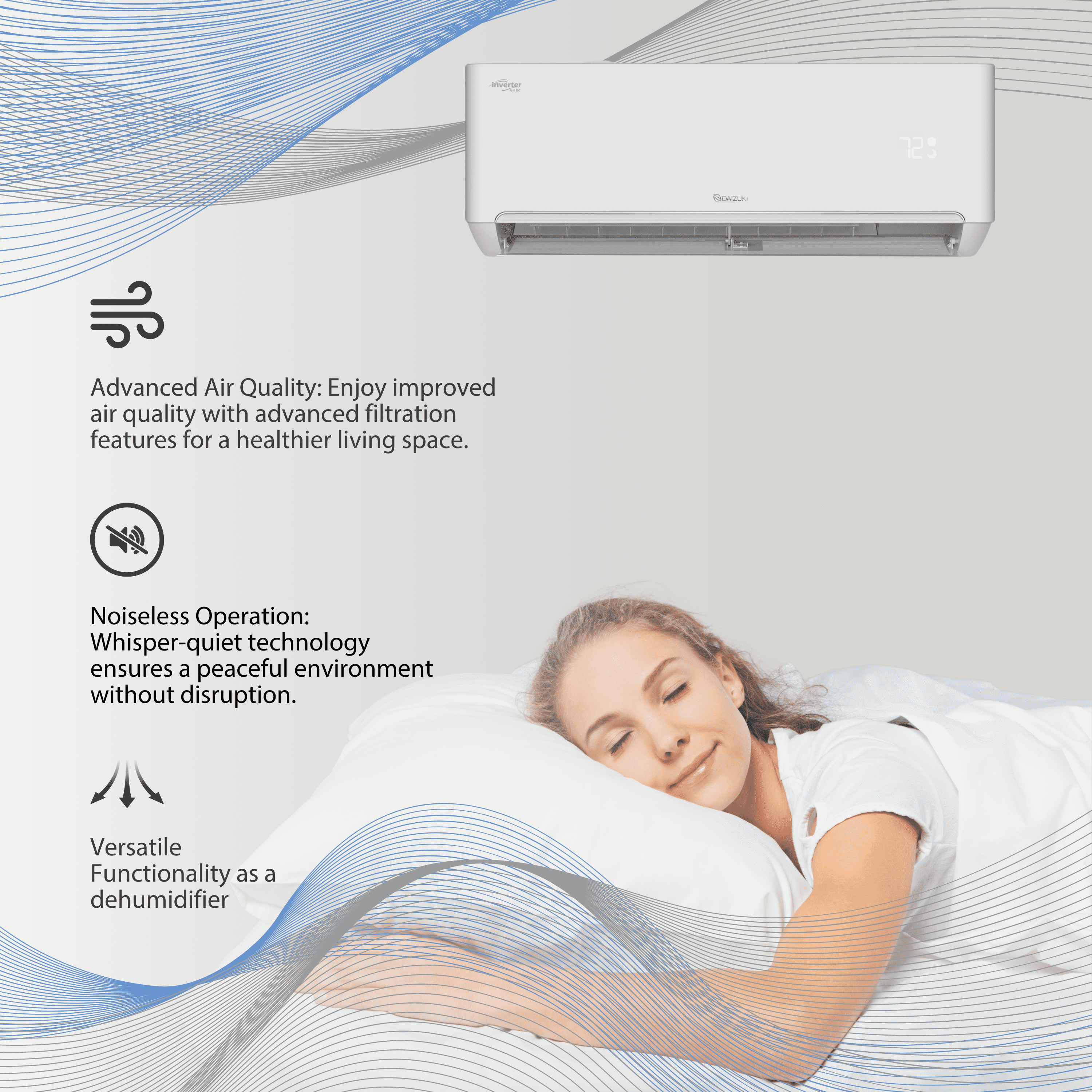 Daizuki® 12K BTU 23 SEER2 Mini-Split Inverter AC Heat Pump Daizuki® 12K BTU 23 SEER2 Mini-Split Inverter AC Heat Pump