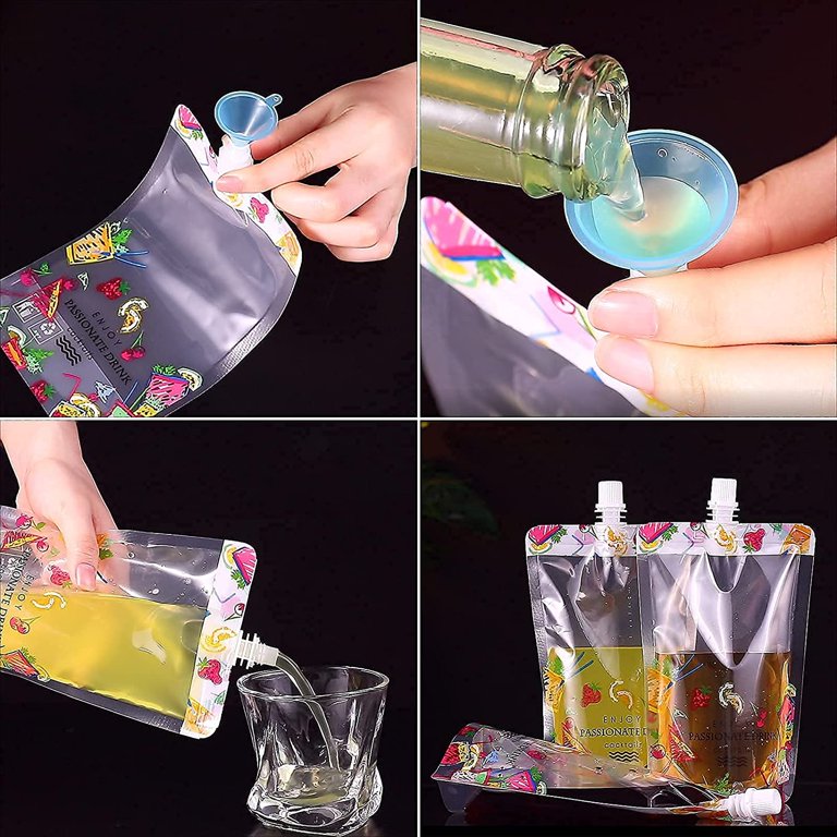 Drink Pouches Juice Pouches Alcohol Drink Pouches Reusable Drink Pouch Pool  Party Cup Adult Juice Pouch Party Cups Beach Drink 