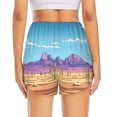 thumbnail image 4 of Haiem Pixel Desert Landscape Women's 2 in 1 Running Shorts - Lightweight Athletic Workout Gym Yoga Breathable Sports Shorts Liner with Phone Pockets-X-Large, 4 of 9