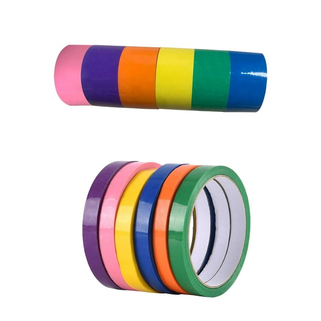 KLKCMS 12pcs Colorful Sticky Ball Rolling Tape Crafts Educational Toy Game Sensory Toy 1.5cm 4.8cm