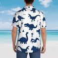 thumbnail image 6 of Balery Cute Cartoon Dinosaurs Print Men's Hawaiian Shirts Short Sleeve Beach Shirt Relaxed Fit Vacation Button Down Shirts-Small, 6 of 9