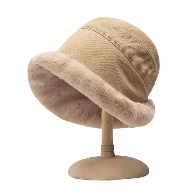 Xiao Hua Gorro de invierno cálido para mujer, tejido con forro de lana, antifrío y resistente al viento, con protección auditiva, color caqui