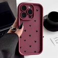 thumbnail image 3 of Funda de teléfono para iPhone 16 15 13 14 Pro Max 11 12 13 Mini 7 8 Plus XR X XS Max SE2022 Funda mate suave a prueba de golpes con estampado de corazón, 3 of 5