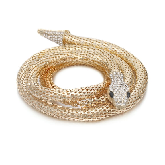 lureme Flexible Bendable Snake Necklace, Adjustable Snake Collar Choker Necklace, Snake Waist Chain for Women (nl006311-1)