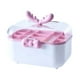 thumbnail image 4 of Caja de almacenamiento para accesorios de cabello de niña, estuche de tocador para joyas, organizador de joyas con lazo Rosa, 4 of 7