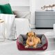 thumbnail image 4 of Cama para perros, usada para perros, gatos, animales pequeños, color caramelo, lavable, suave, cálida, tela L ER, 4 of 5