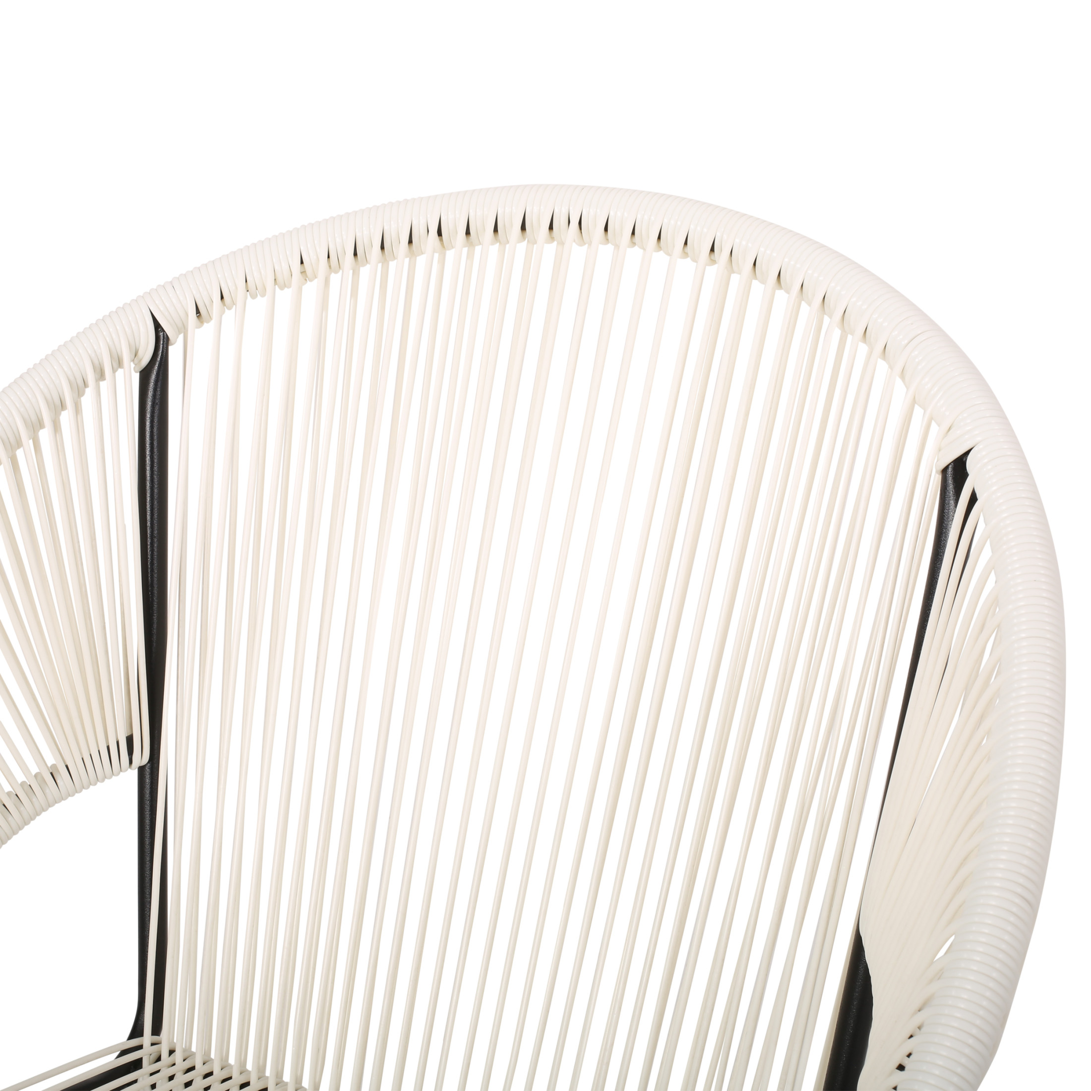 Christopher Knight Home 3-Piece Outdoor Patio Chat Set, Woven Rattan Club Chairs & Loveseat with Iron Frame, White