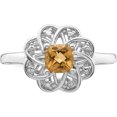 thumbnail image 5 of Sterling Silver Rhodium Diam. & Whiskey Quartz Ring (Size 8) Made In China qr4536wq-8, 5 of 5