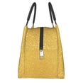 thumbnail image 2 of Horeoi Gold Shiny Pattern Portable Insulation Bag for Work Picnic Travel with Zipper and Handle Foldable Thermal Lunch Tote, 2 of 3