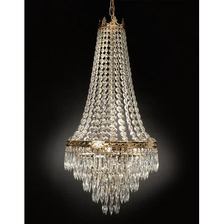 Transitional Antique White Chandelier - French Empire Crystal Chandelier With Empress Crystal (tm) H30