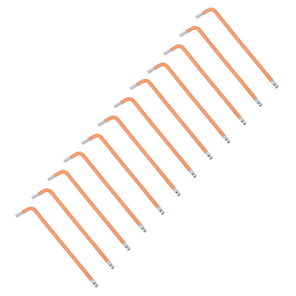 Uxcell 12pcs 5mm Ball End Hex Key Wrench, L Shaped Long Arm S2 Steel Repairing Tool