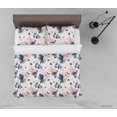 thumbnail image 2 of 3D Dibujado a mano Rosa Rosa Azul Floral Funda de edredón Set Ropa de Cama Funda Nórdica, 2 of 3
