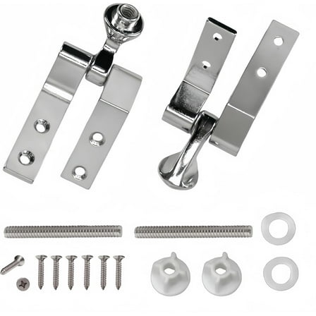 Fanmitrk Metal Toilet Seat Hinges Replacement Parts with Bolts Screws and Nuts