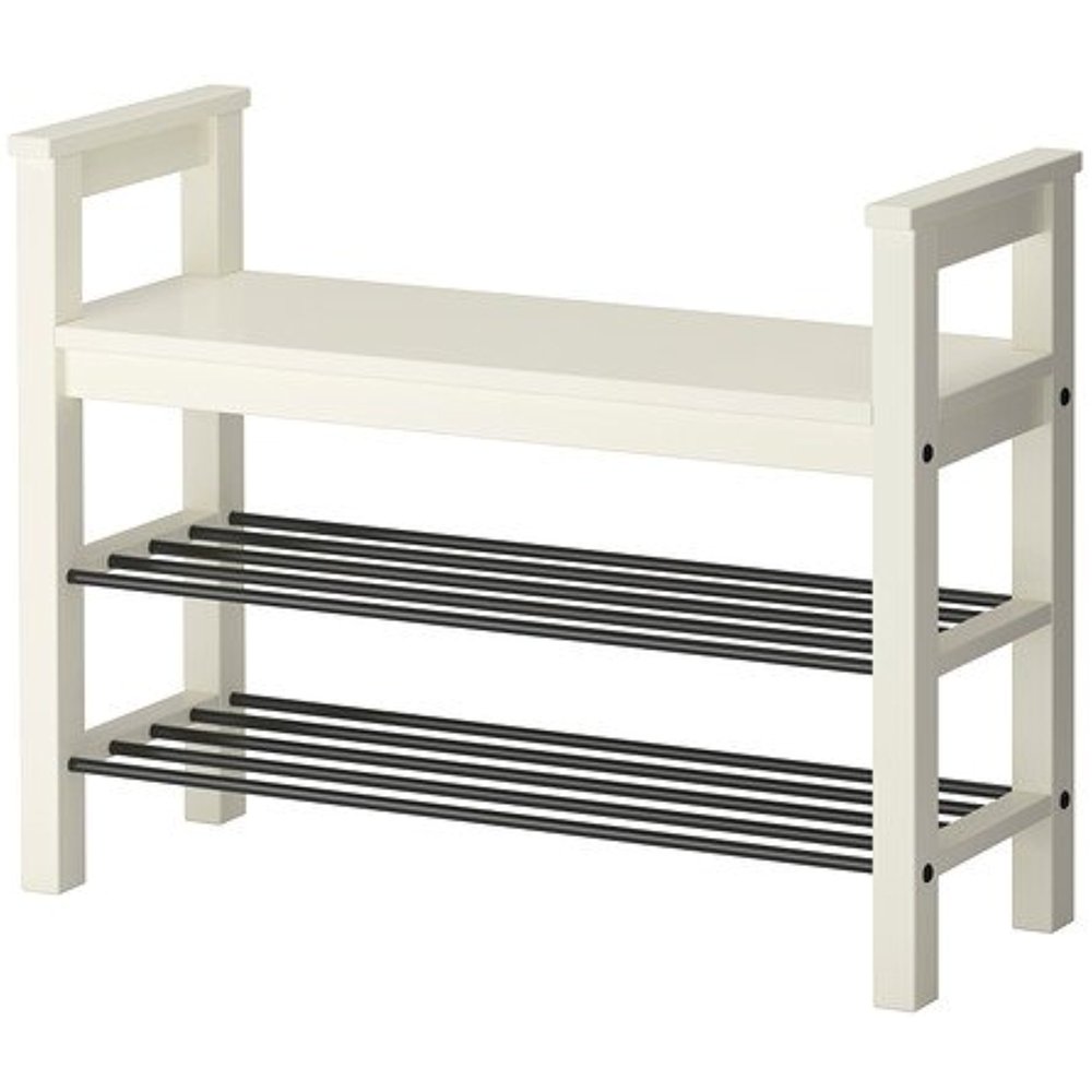 Hemnes Bench with Shoe Storage Rack White - Walmart.com - Walmart.com