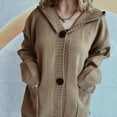thumbnail image 6 of CheerKidz Women Fashion Knit V Neck Cardigan Loose Fit Sweater Casual Everyday Wear Versatile All Season Soft Cozy Lightweight Warm Stylish(Khaki,M), 6 of 8