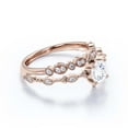 thumbnail image 2 of Dazzling Boho & hippie 1.75 Carat Round Diamond Moissanite Engagement Ring, Wedding Ring in 925 Sterling Silver With 18k Rose Gold Plating, Affordable Gift For Woman, Bridal Set, Matching Band, 2 of 3