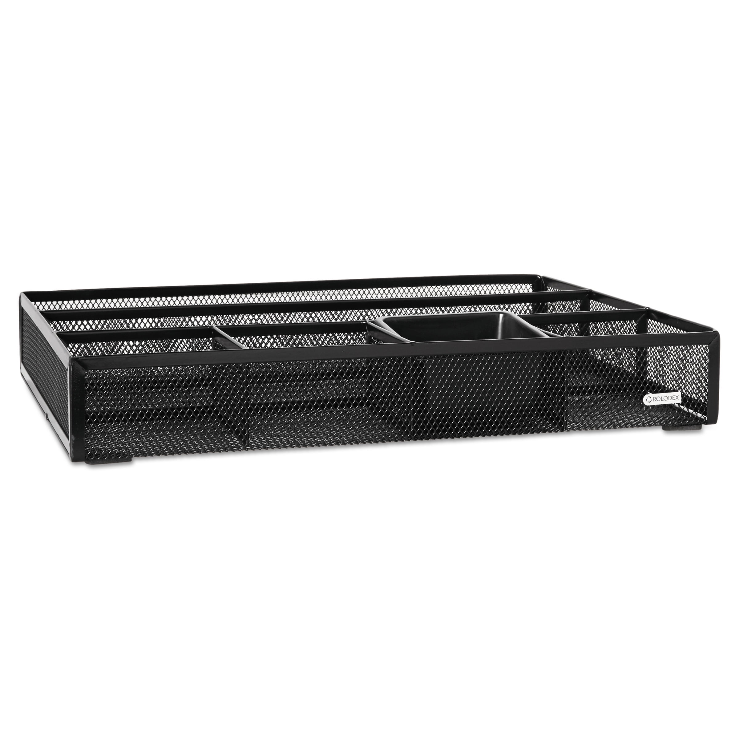 Rolodex Deep Desk Drawer Organizer Metal Mesh Black Com