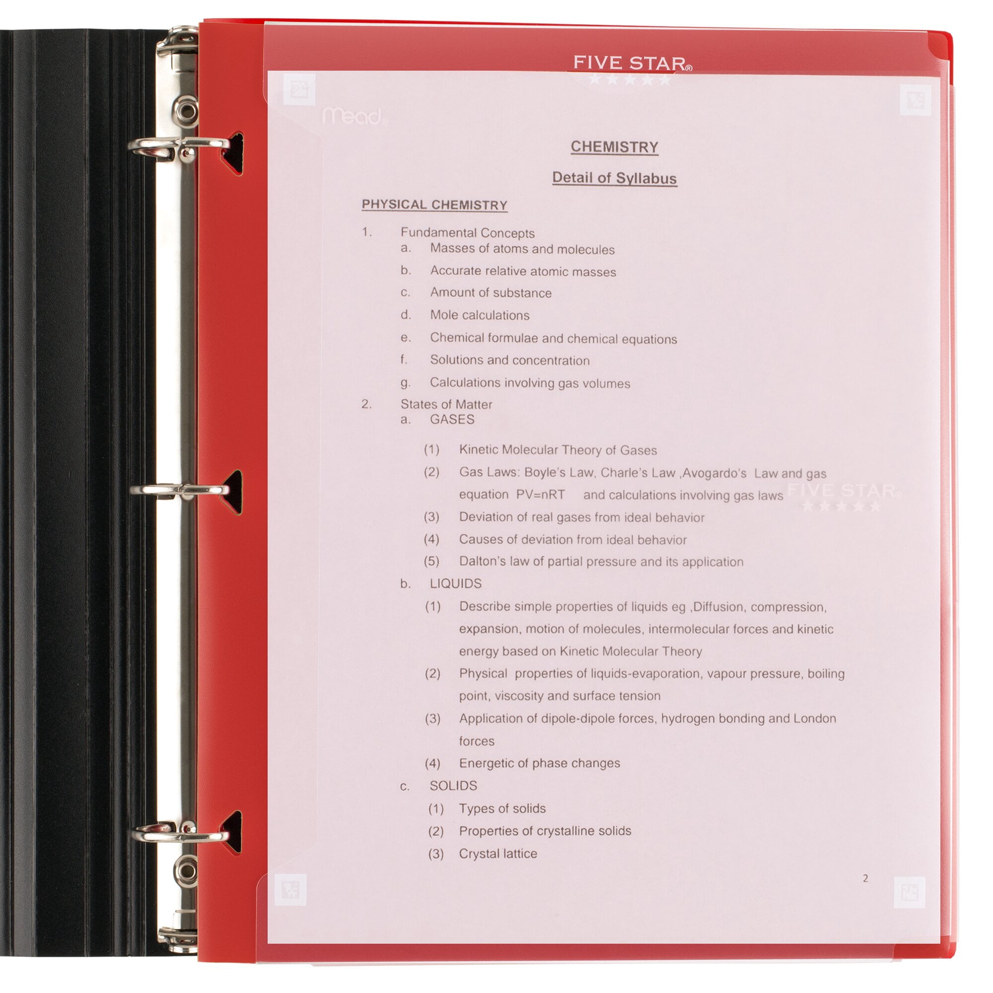 Five Star Customizable 2-Pocket Plastic Folder Plus Study App 4 Pack Black Fire