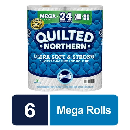 Quilted Northern Ultra Soft & Strong Toilet Paper, 6 Mega Rolls (= 24 Regular Rolls)
